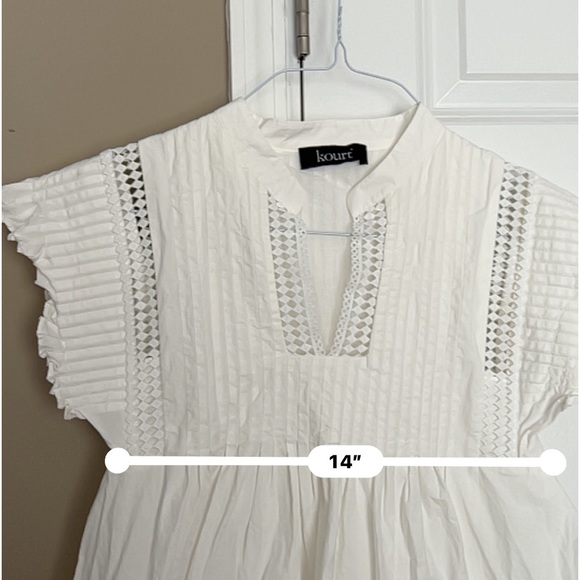 Few Moda Kourt brand white flutter sleeve cotton dress - Picture 5 of 7